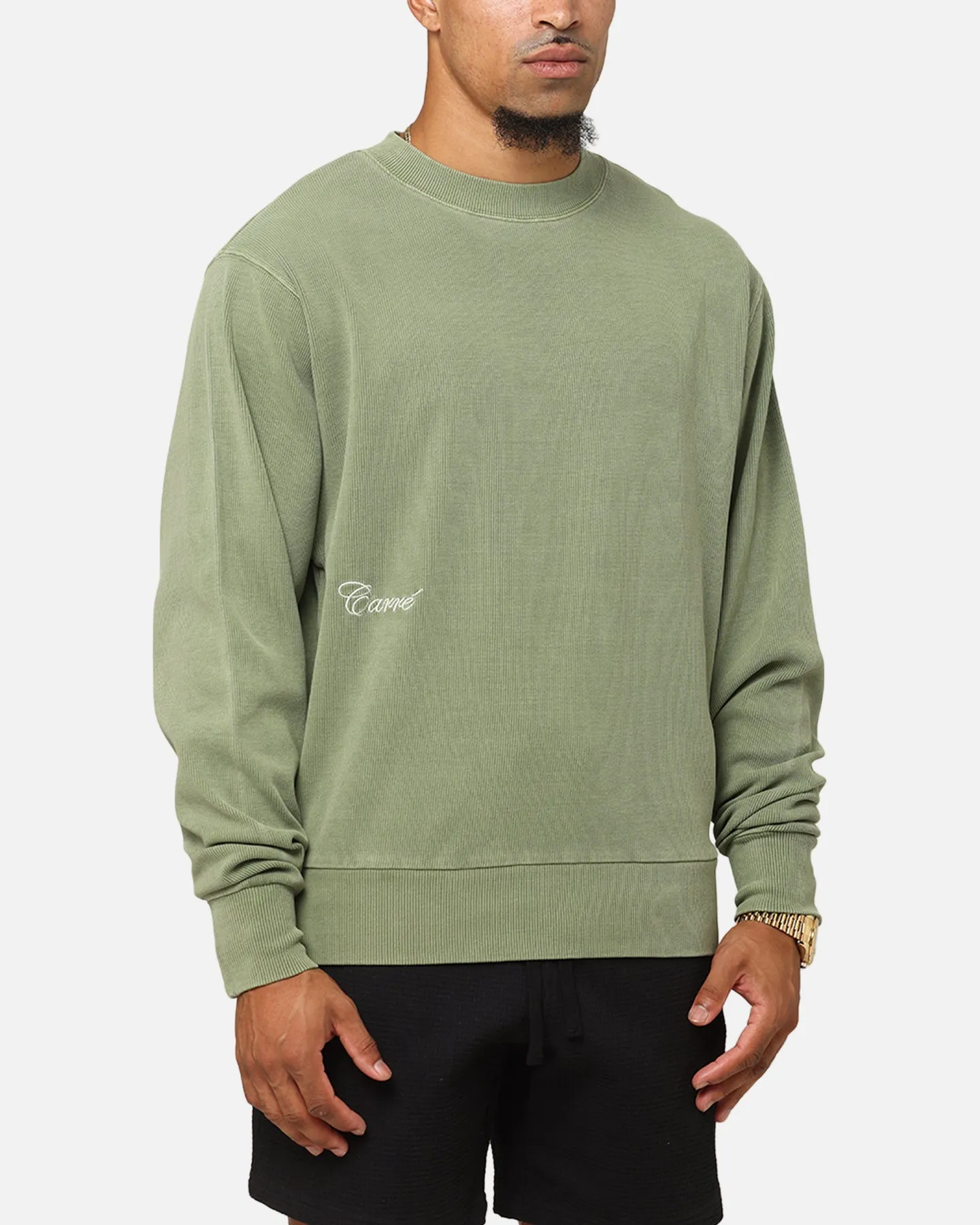 Carre Avenue Ribbed Crewneck Olive