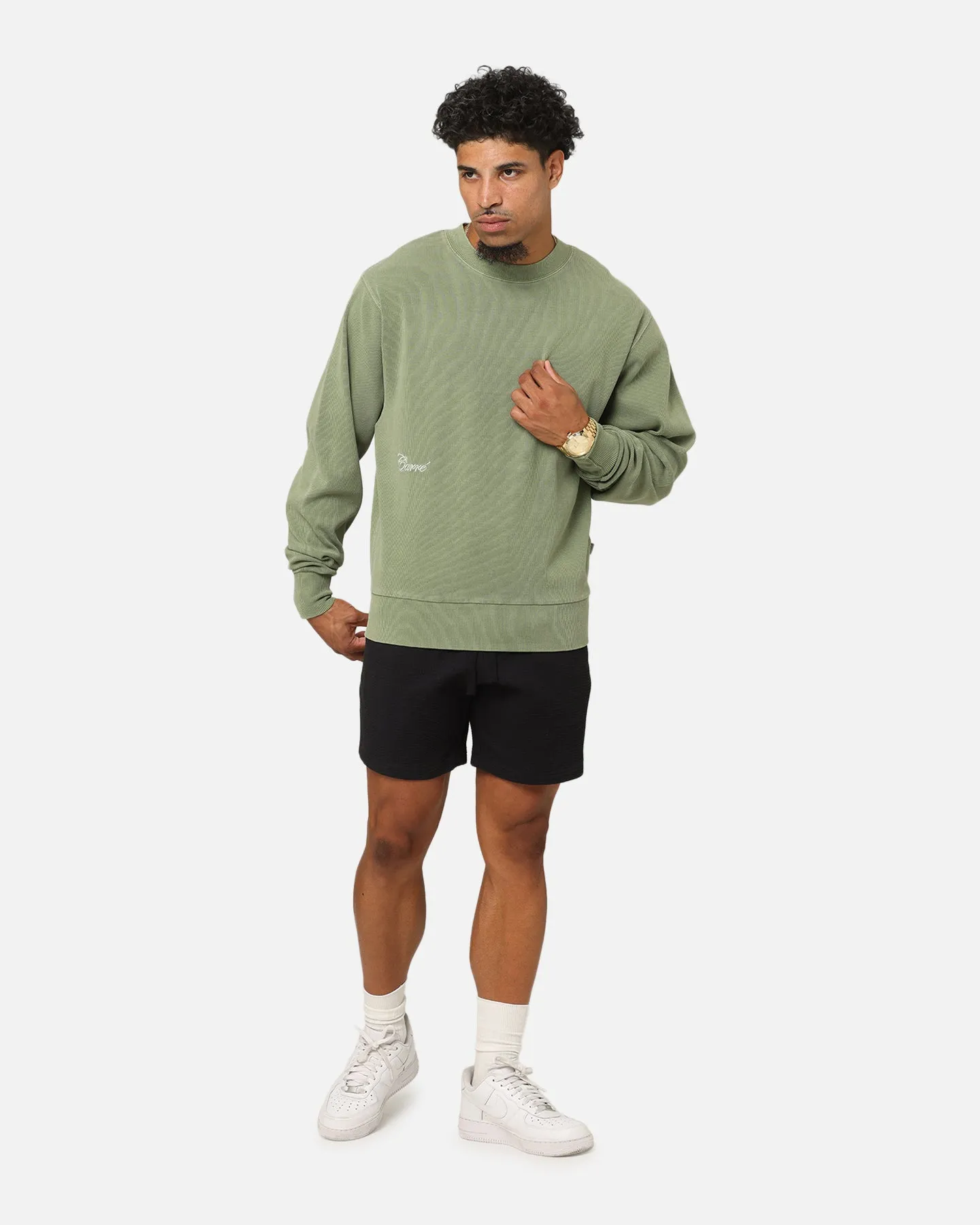 Carre Avenue Ribbed Crewneck Olive