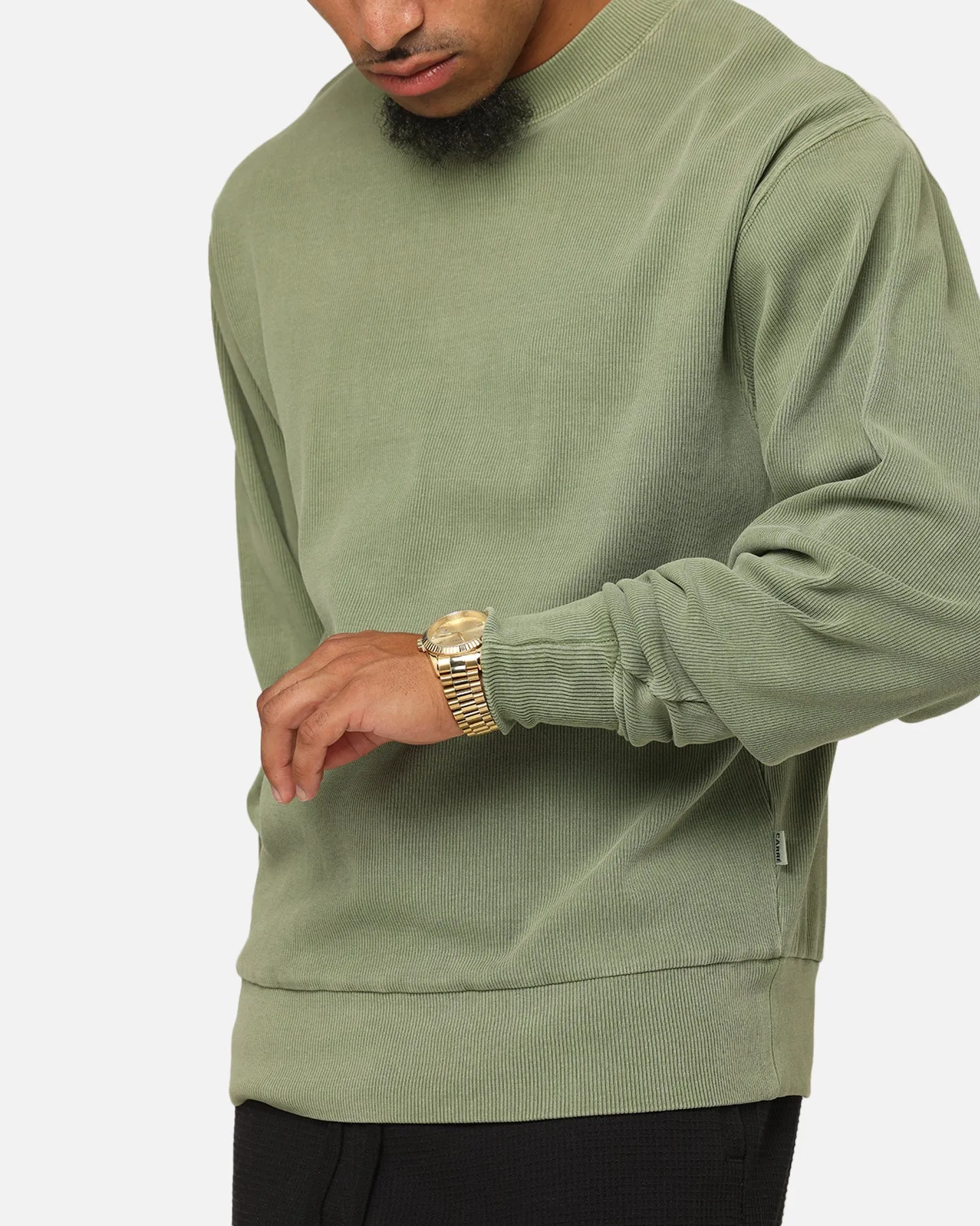 Carre Avenue Ribbed Crewneck Olive