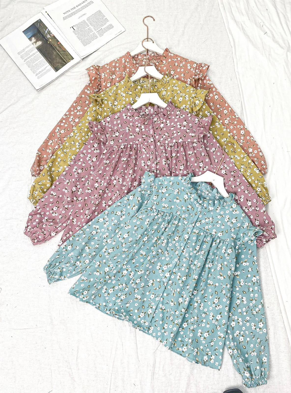 Floral Ruffle Top's