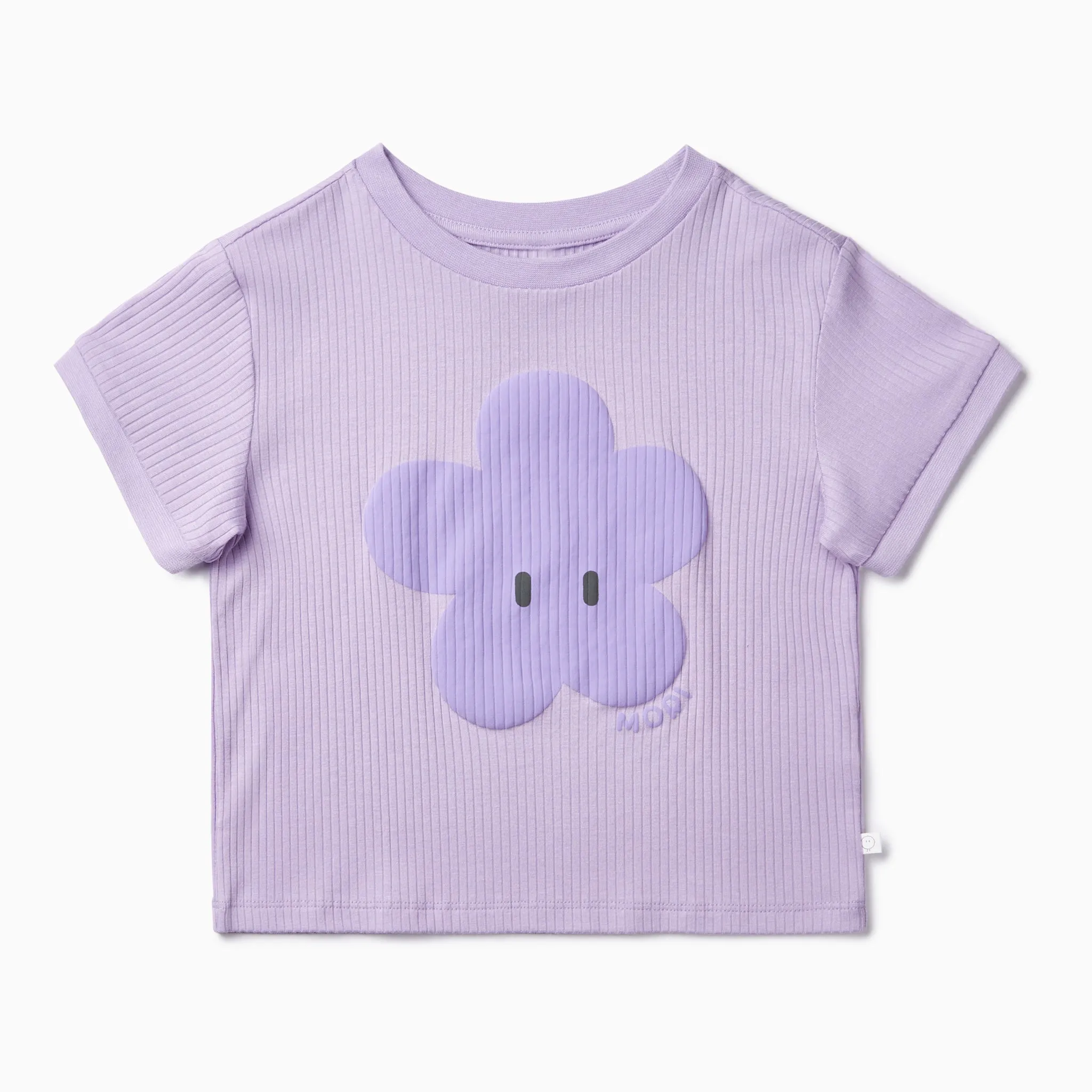 Flower Ribbed Short Sleeve Tee & Shorts Outfit