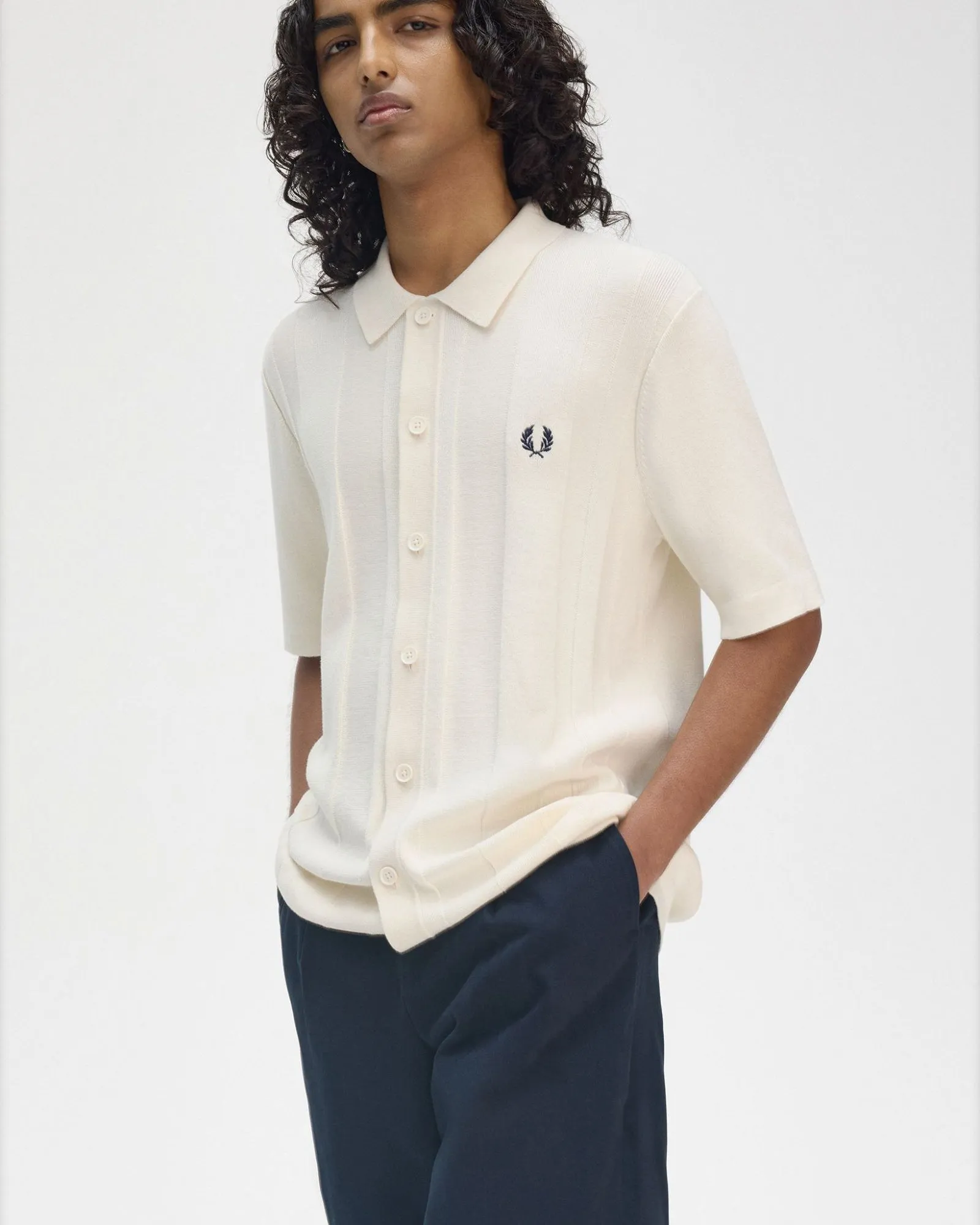 Fred Perry Button Through Shirt - Ecru