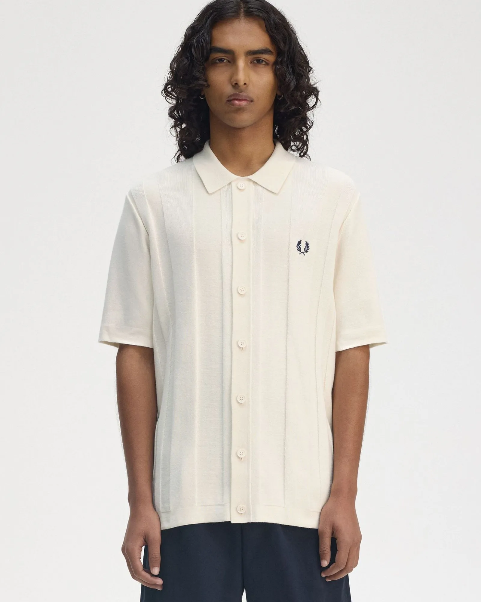 Fred Perry Button Through Shirt - Ecru
