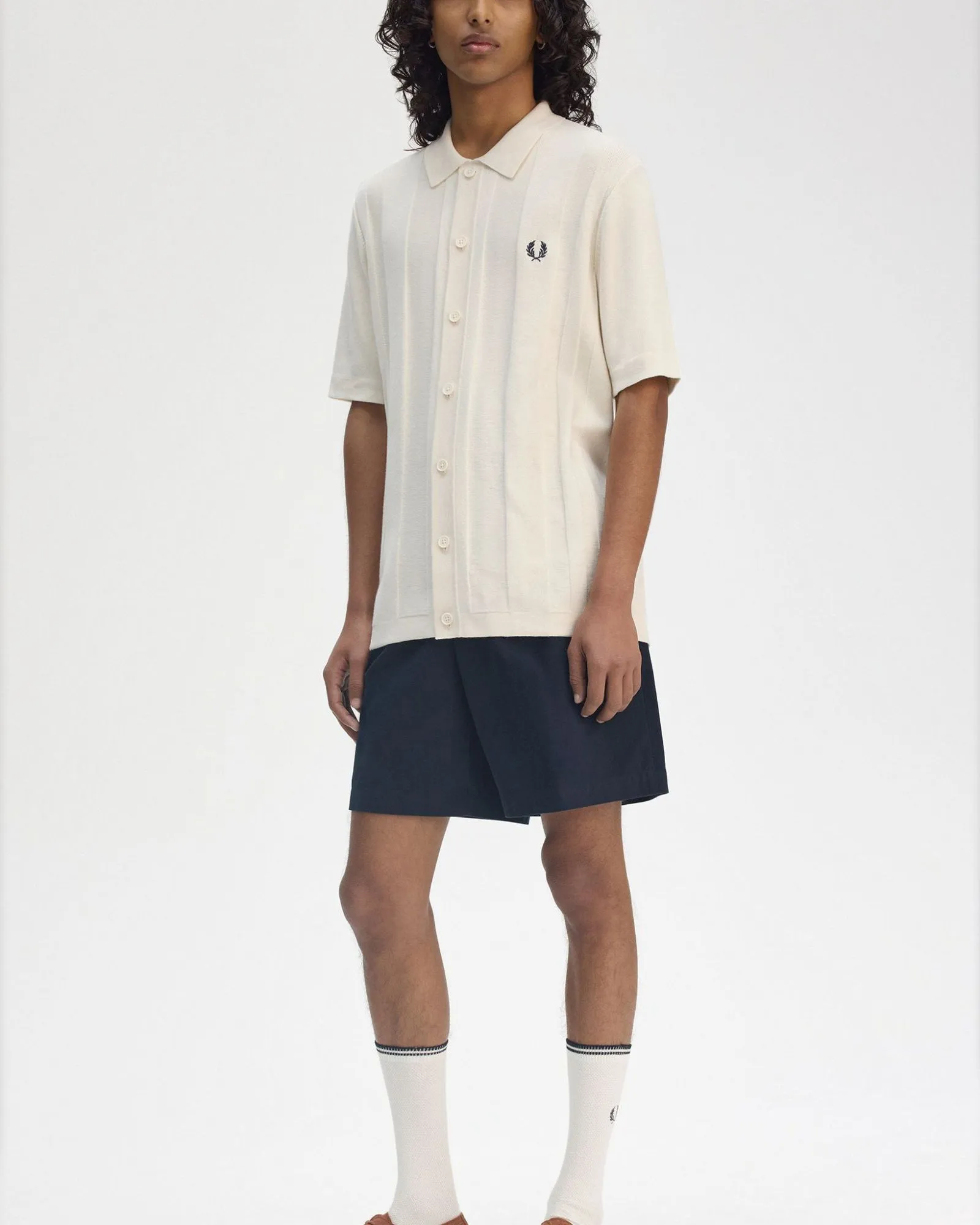 Fred Perry Button Through Shirt - Ecru