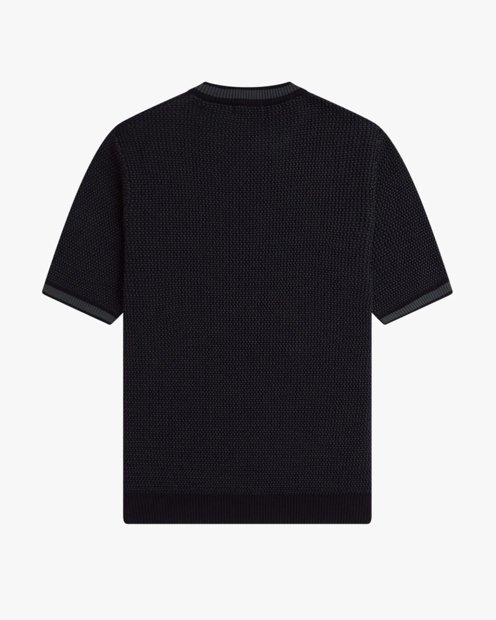 Fred Perry Textured Knitted T Shirt - Black