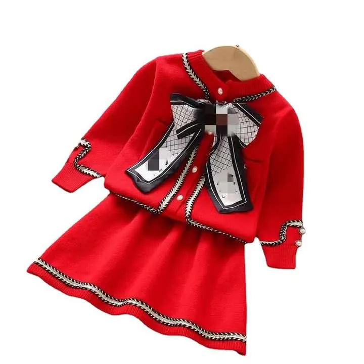 Girls Plaid Stwear skirt Sets Children's-طقم ملابس وتنورة