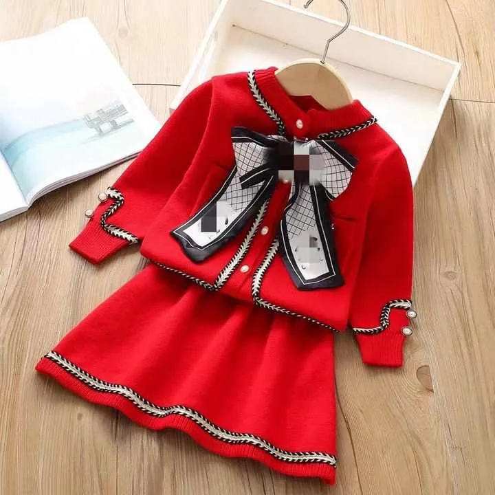 Girls Plaid Stwear skirt Sets Children's-طقم ملابس وتنورة