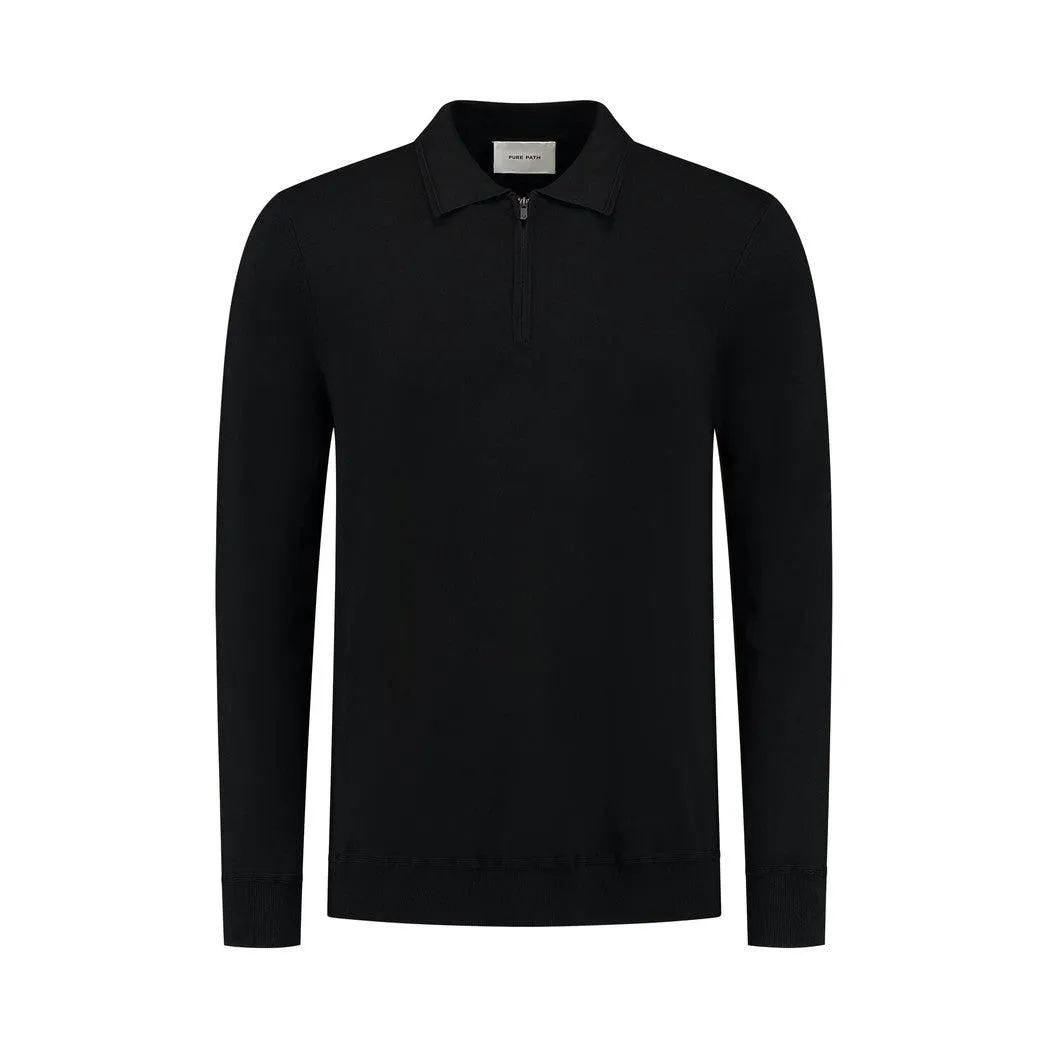 Halfzip Polo Knitwear Black