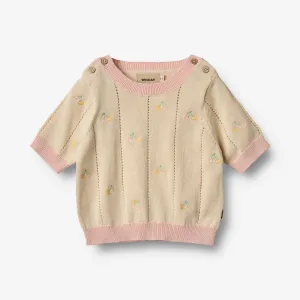 Knit Top S/S Malvina - sandshell