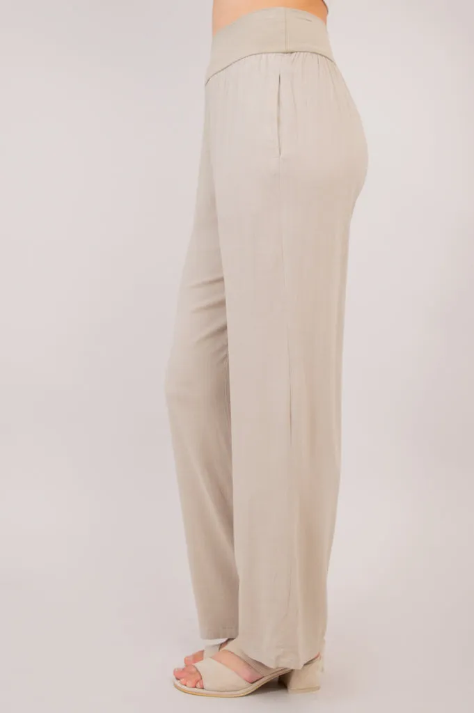 Landon Pant, Sand, Linen Bamboo