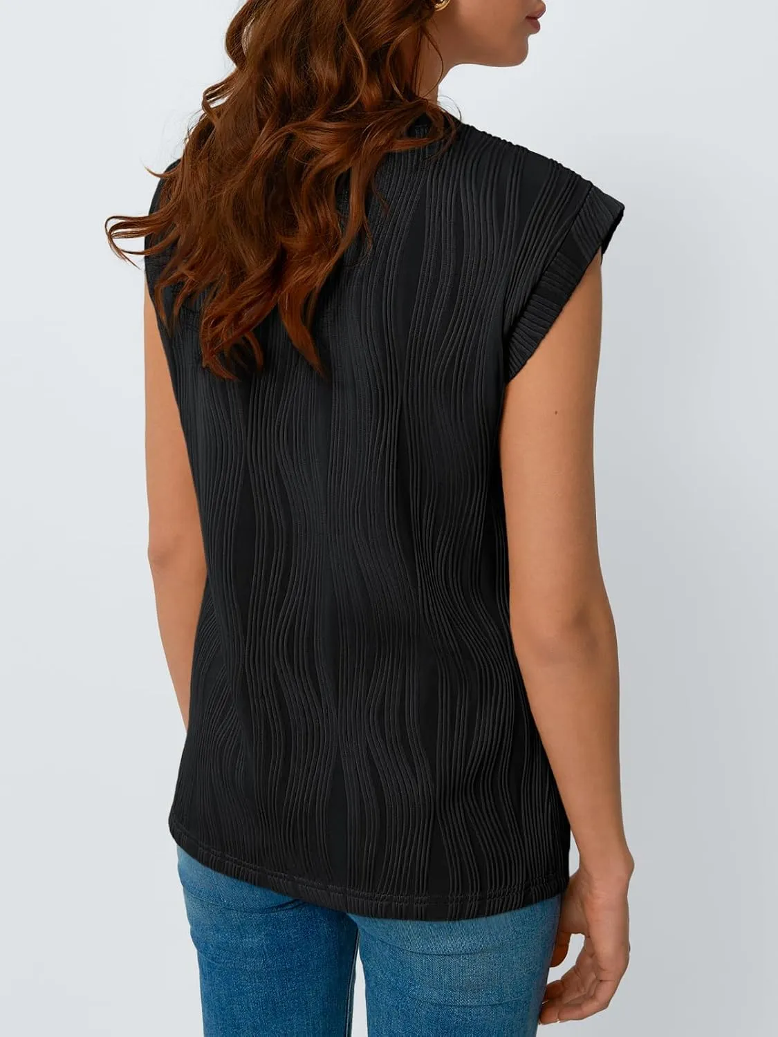 LILLUSORY Dressy Casual Blouses for Women 2025 Summer Trendy Tops Cap Short Sleeve T-Shirts Cute Shirt Work Clothes Spring