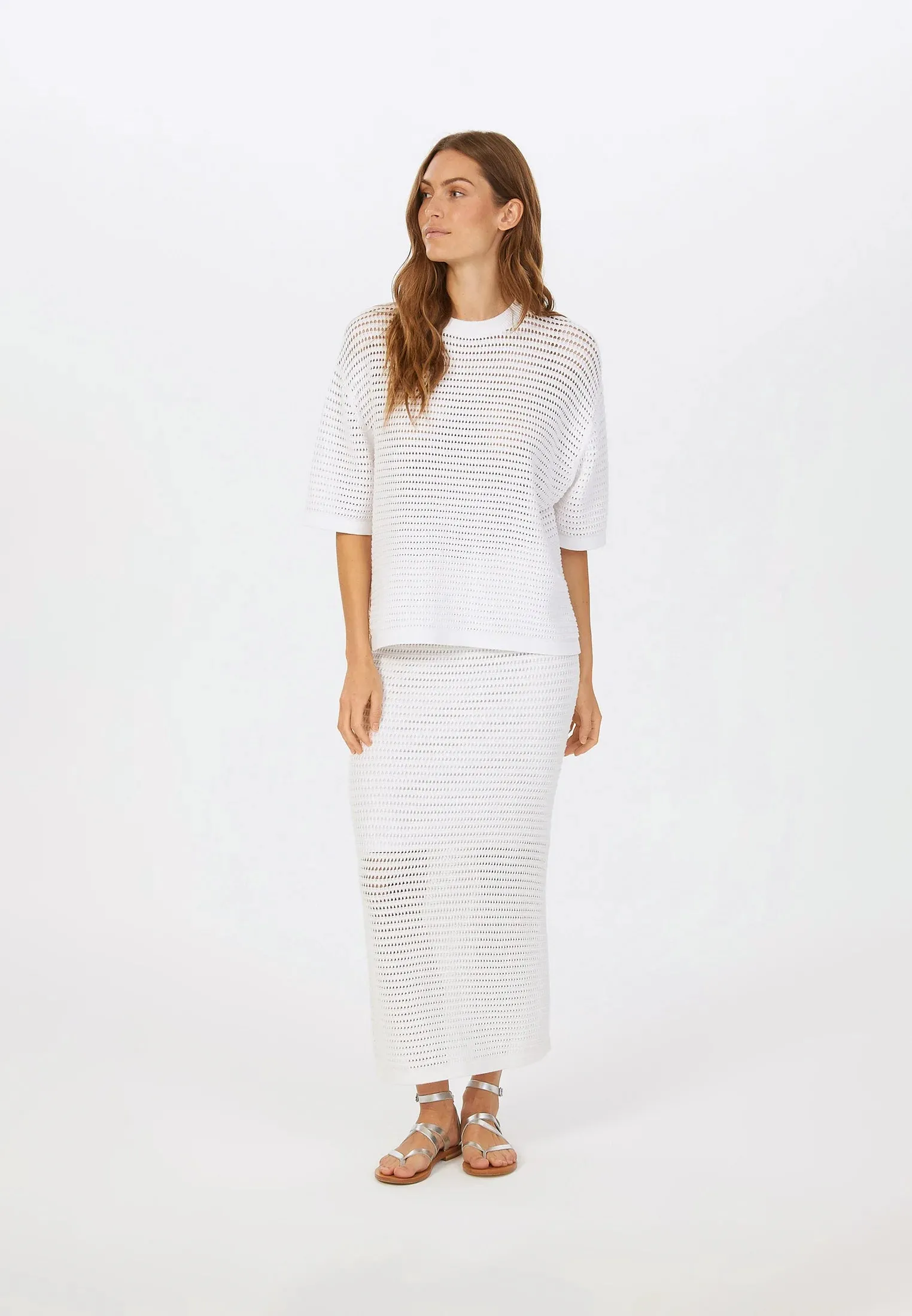 Marc Aurel White Knitted Top