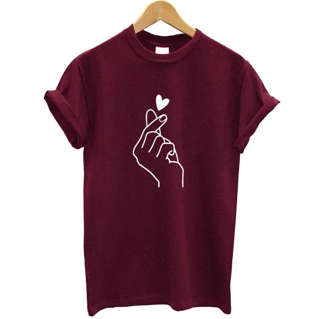 New Arrival Love Hand Women T Shirt