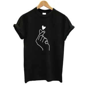 New Arrival Love Hand Women T Shirt