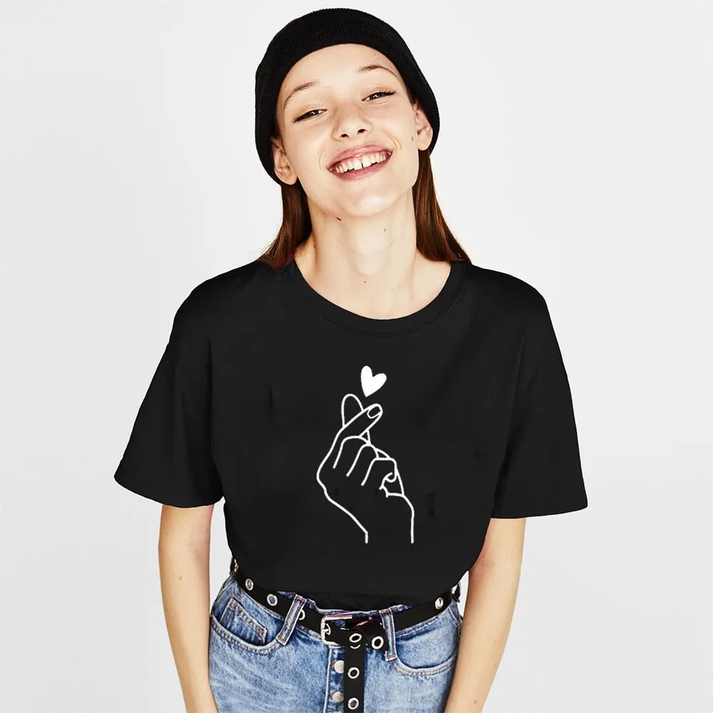 New Arrival Love Hand Women T Shirt