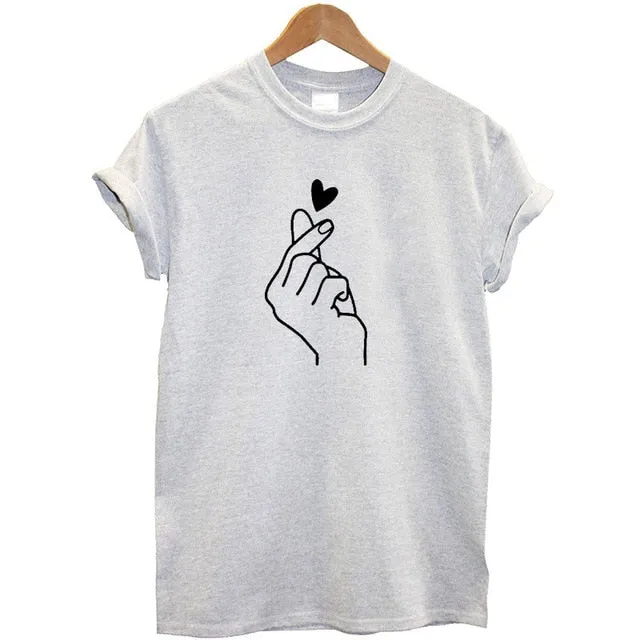 New Arrival Love Hand Women T Shirt