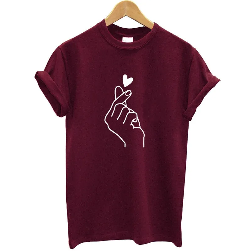 New Arrival Love Hand Women T Shirt