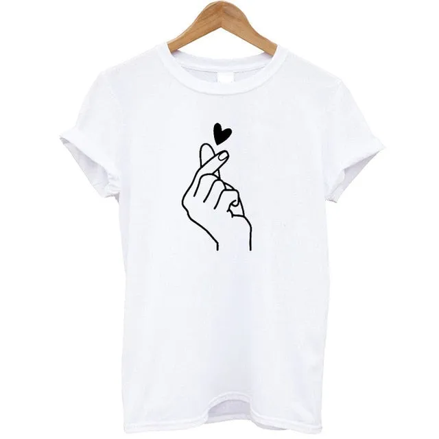 New Arrival Love Hand Women T Shirt