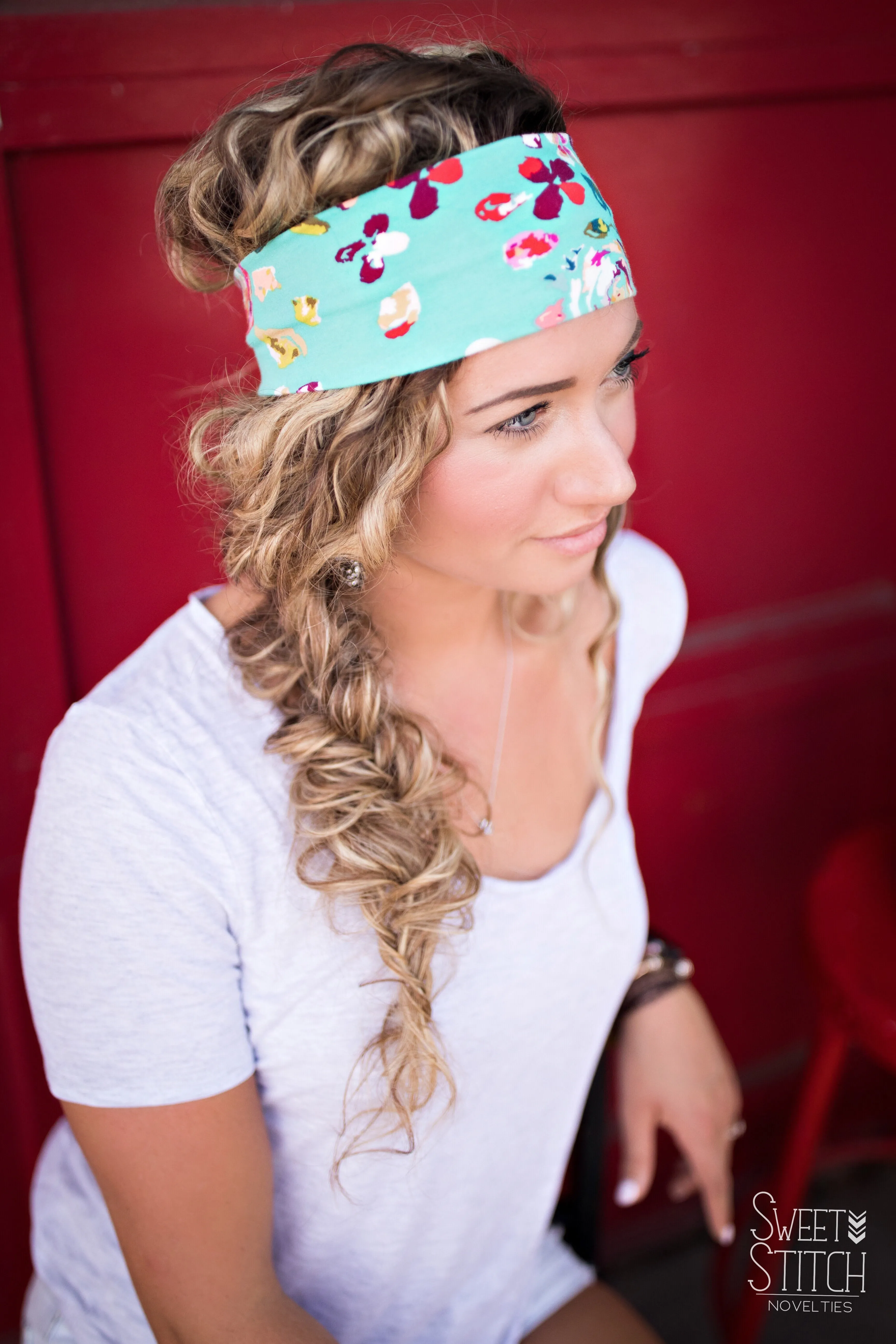 Teal Boho Headband-Twist or Sport | Sweet Stitch Novelties