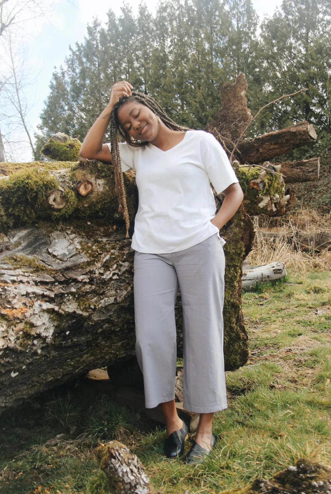 The T Shirt-V Neck-Hemp Jersey Spandex-Classic Length
