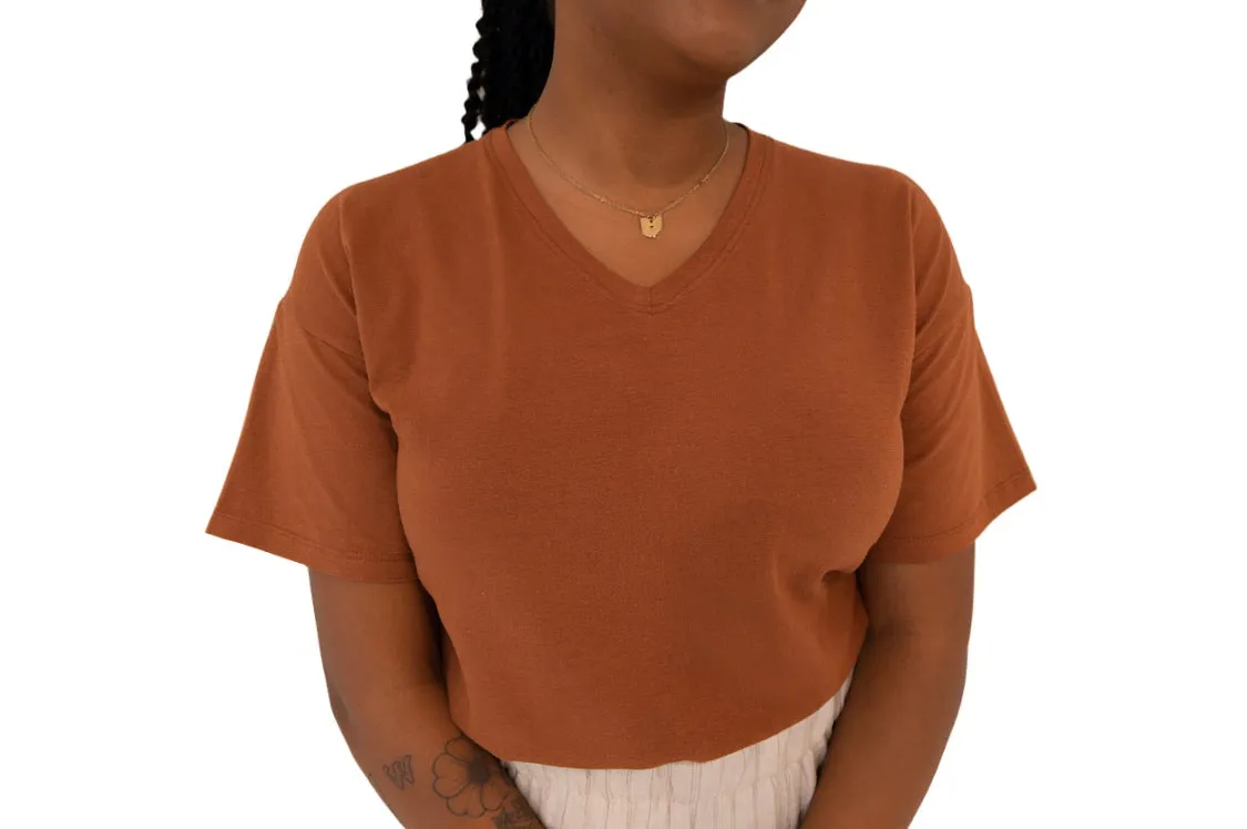 The T Shirt-V Neck-Hemp Jersey Spandex-Tall