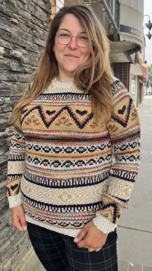 TOP - Multi coloured Knit Pullover Sweater