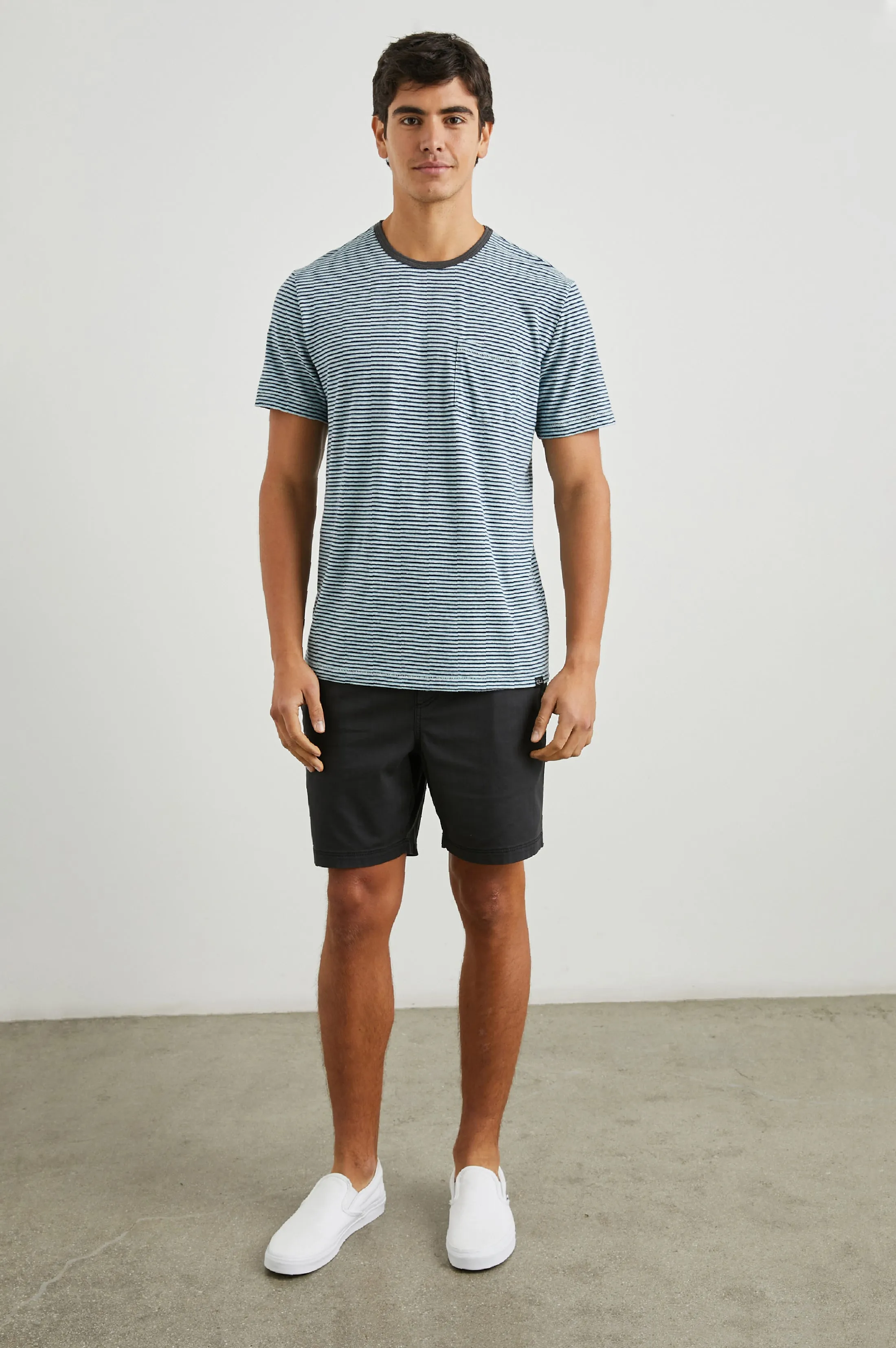 VALENCIA T-SHIRT - CERULEAN SKY STRIPE