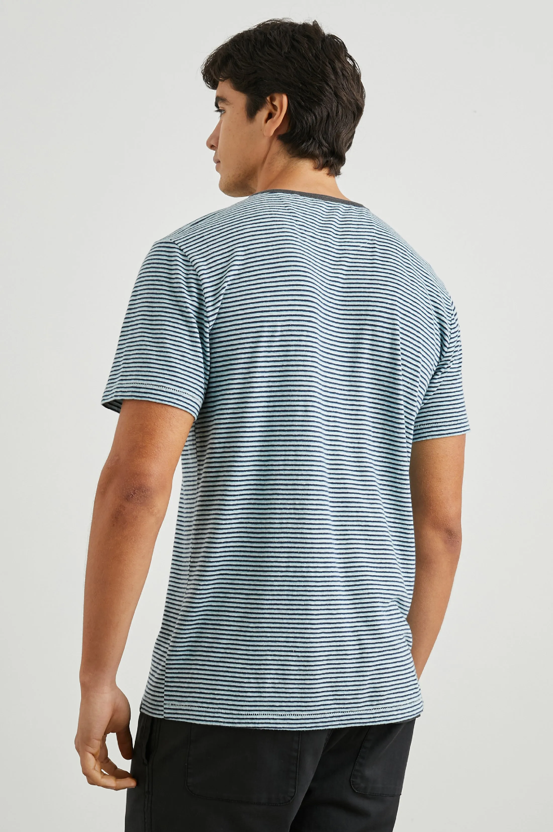 VALENCIA T-SHIRT - CERULEAN SKY STRIPE