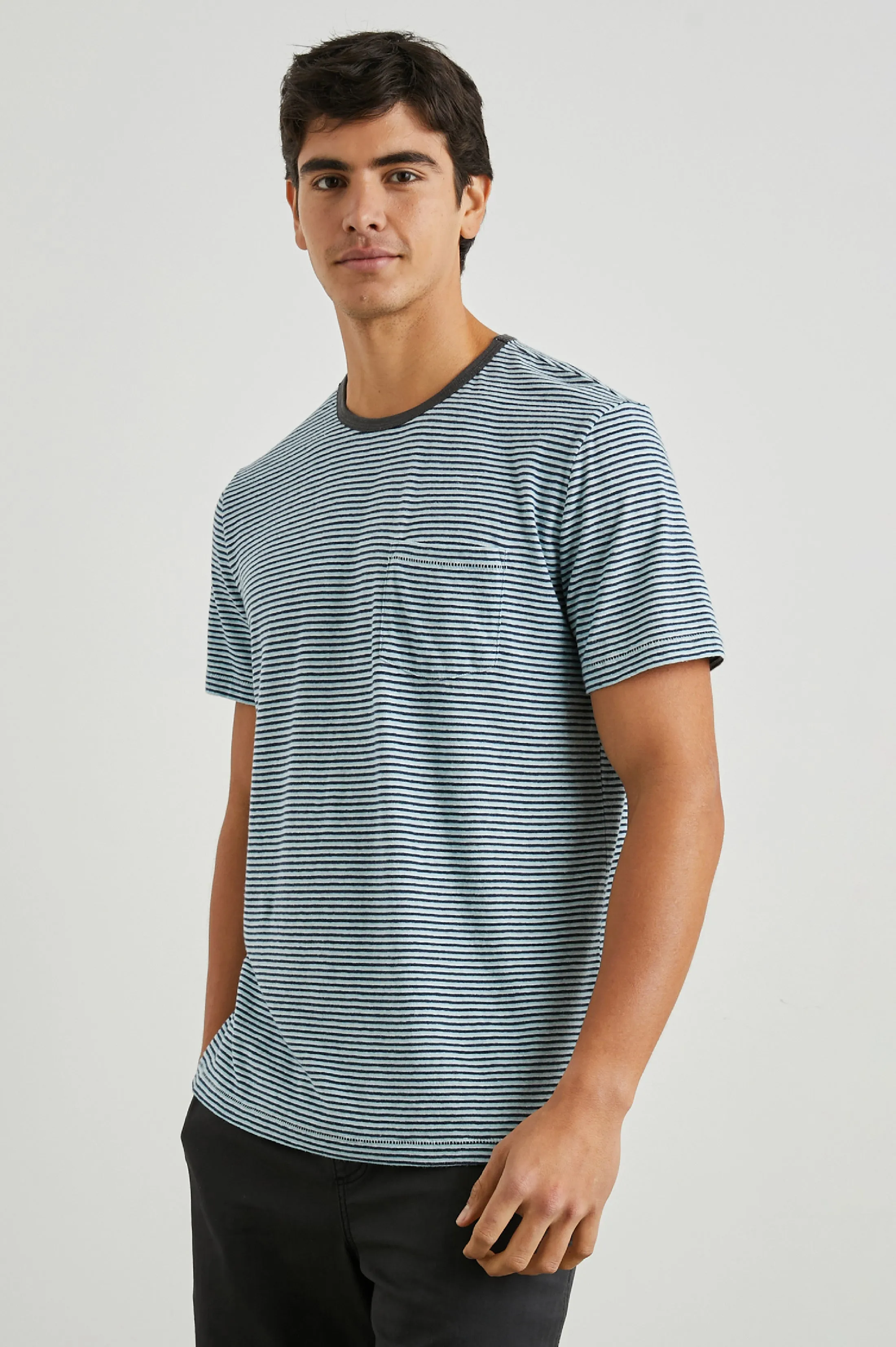 VALENCIA T-SHIRT - CERULEAN SKY STRIPE
