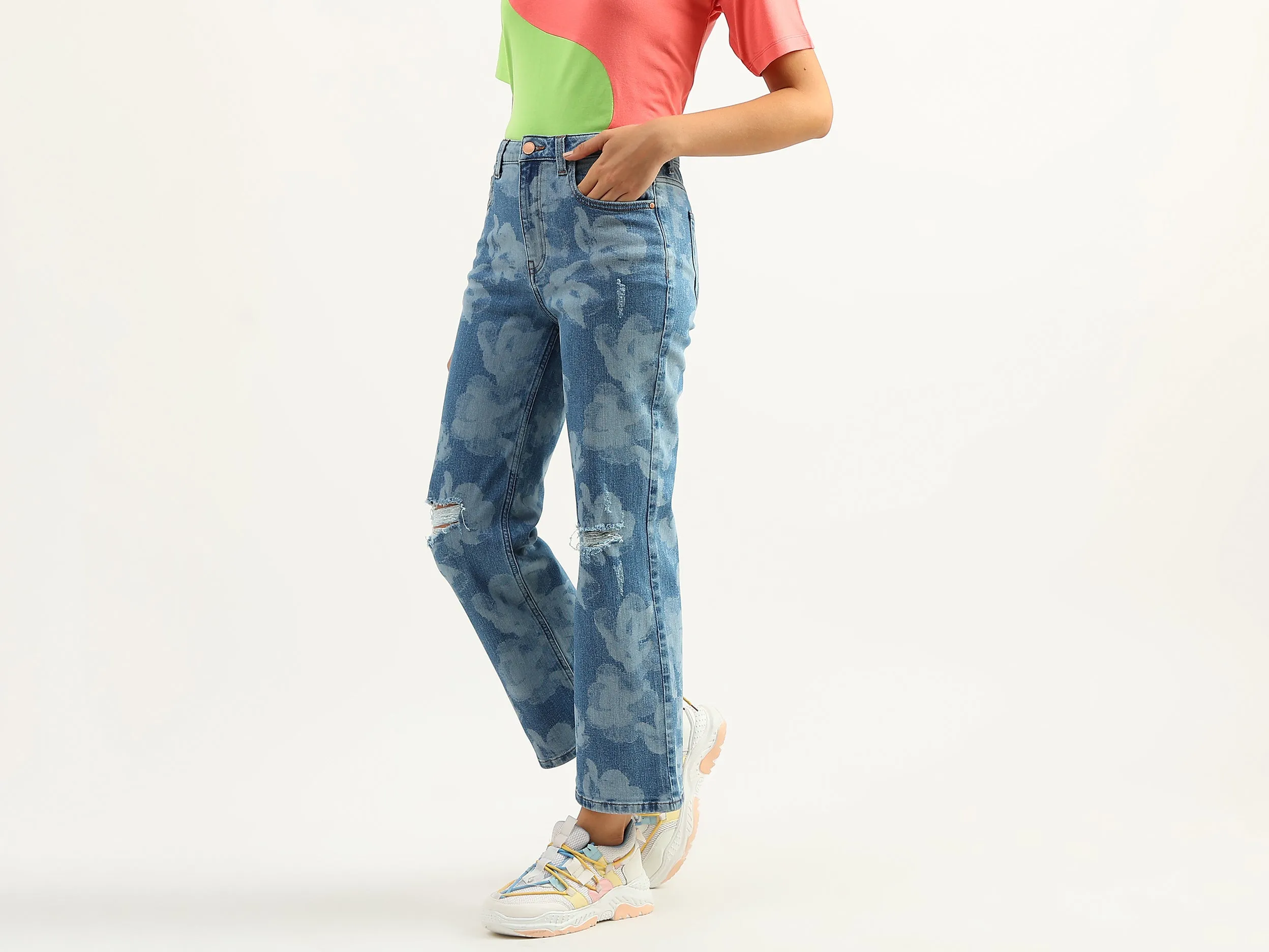 Women Printed Slouchy Fit Jeans